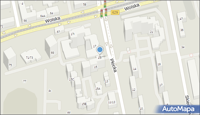 Warszawa, Płocka, 15l, mapa Warszawy