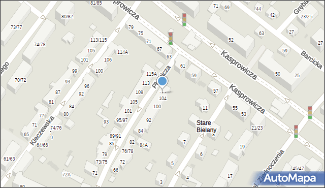 Warszawa, Płatnicza, 106, mapa Warszawy