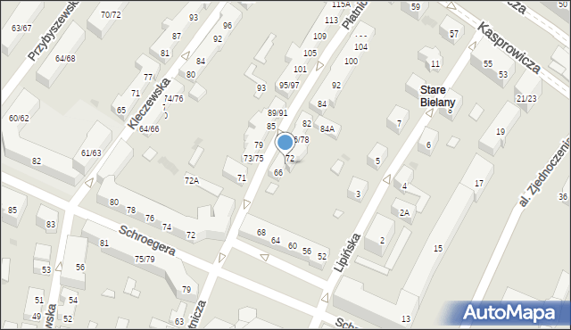 Warszawa, Płatnicza, 70, mapa Warszawy