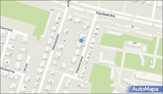 Warszawa, Płatowcowa, 17, mapa Warszawy