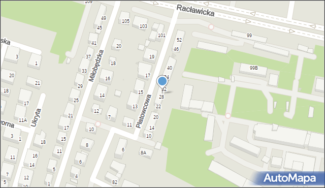 Warszawa, Płatowcowa, 30, mapa Warszawy