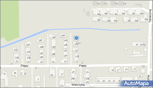 Warszawa, Pląsy, 12D, mapa Warszawy