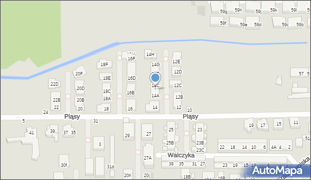 Warszawa, Pląsy, 14B, mapa Warszawy
