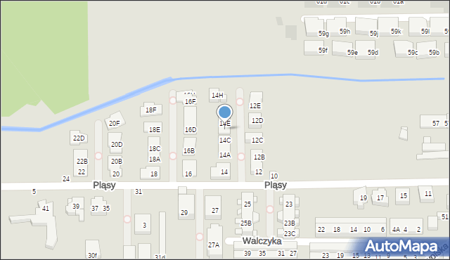 Warszawa, Pląsy, 14D, mapa Warszawy