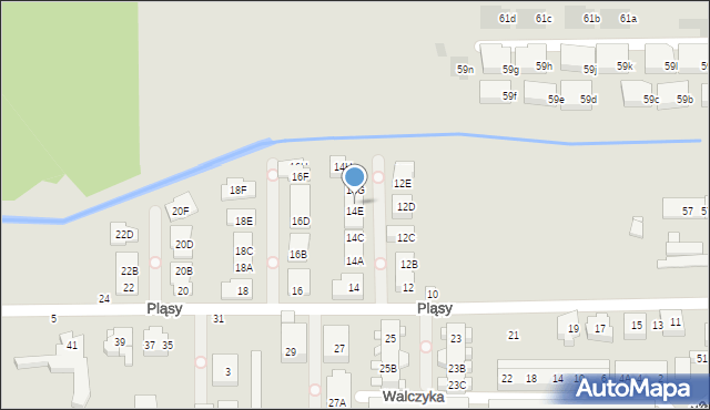 Warszawa, Pląsy, 14F, mapa Warszawy