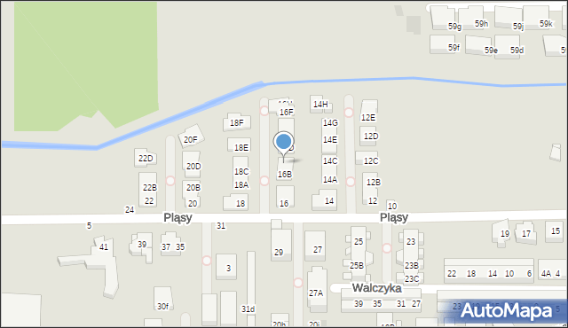 Warszawa, Pląsy, 16C, mapa Warszawy