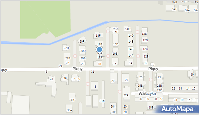 Warszawa, Pląsy, 18A, mapa Warszawy