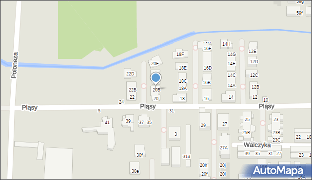 Warszawa, Pląsy, 20B, mapa Warszawy