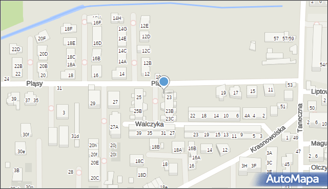 Warszawa, Pląsy, 23D, mapa Warszawy