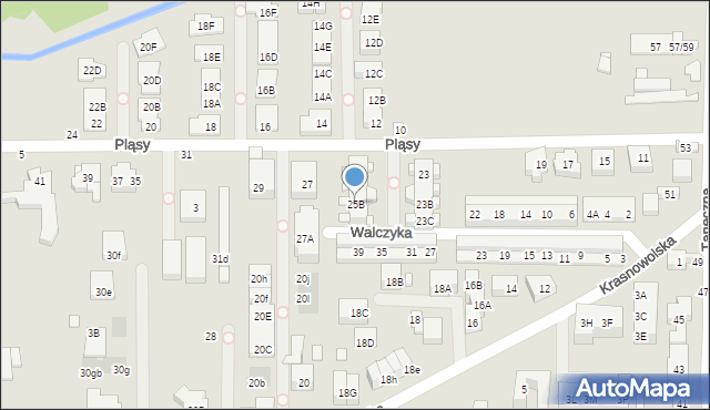 Warszawa, Pląsy, 25B, mapa Warszawy