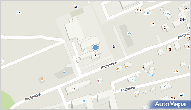 Warszawa, Płużnicka, 4, mapa Warszawy