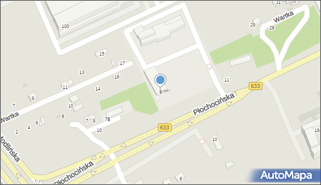 Warszawa, Płochocińska, 9, mapa Warszawy