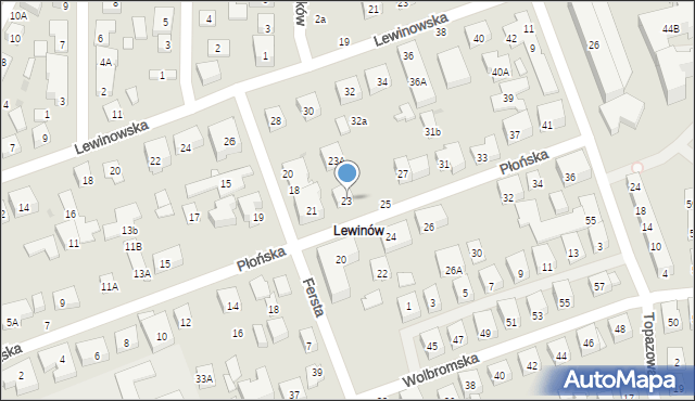 Warszawa, Płońska, 23, mapa Warszawy