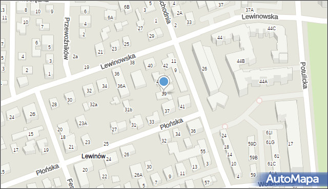 Warszawa, Płońska, 39, mapa Warszawy