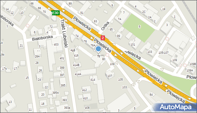 Warszawa, Płowiecka, 78, mapa Warszawy