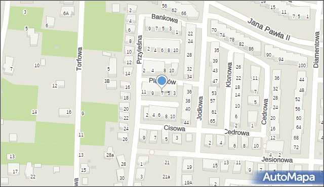 Warszawa, Platanów, 7, mapa Warszawy