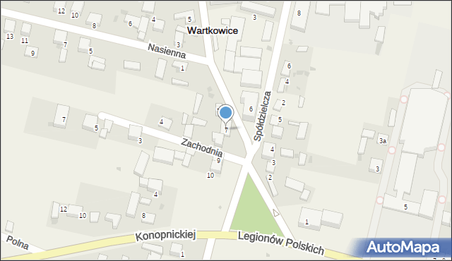 Wartkowice, Plac Kościuszki Tadeusza, gen., 7, mapa Wartkowice