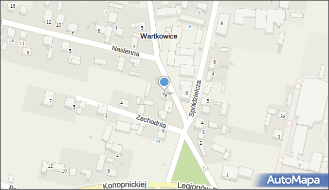 Wartkowice, Plac Kościuszki Tadeusza, gen., 7a, mapa Wartkowice