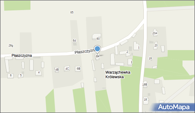 Warząchewka Królewska, Płaszczyzna, 6A, mapa Warząchewka Królewska