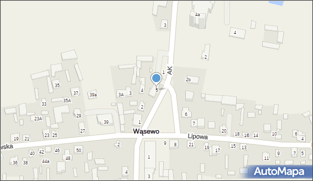 Wąsewo, Plac Kłobukowskiego Mieczysława, ks., 5, mapa Wąsewo