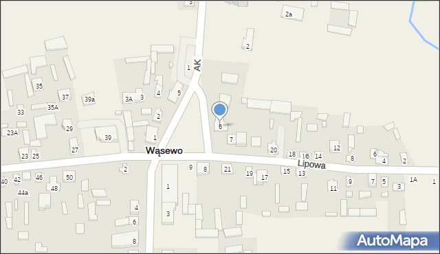 Wąsewo, Plac Kłobukowskiego Mieczysława, ks., 6, mapa Wąsewo