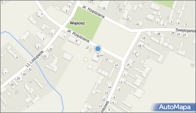 Wąsosz, Plac Rzędziana, 11, mapa Wąsosz