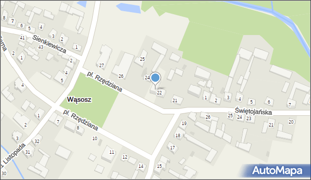 Wąsosz, Plac Rzędziana, 23, mapa Wąsosz