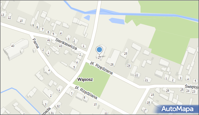 Wąsosz, Plac Rzędziana, 27, mapa Wąsosz