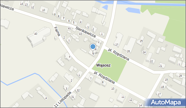 Wąsosz, Plac Rzędziana, 5, mapa Wąsosz