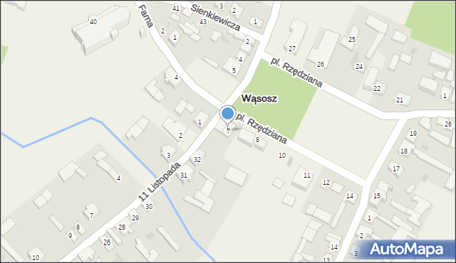 Wąsosz, Plac Rzędziana, 7, mapa Wąsosz