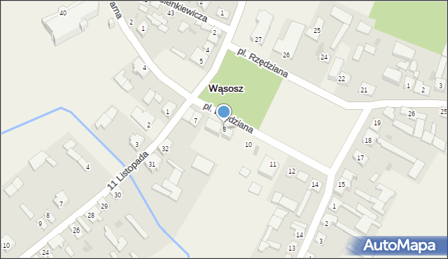 Wąsosz, Plac Rzędziana, 8, mapa Wąsosz