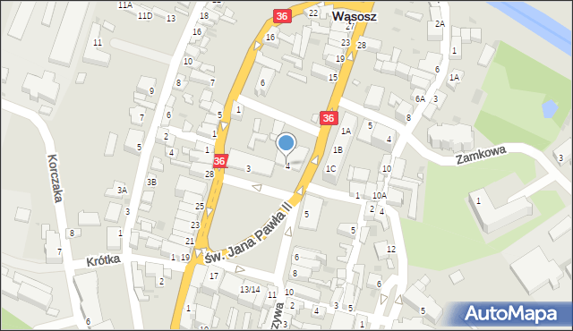 Wąsosz, Plac Wolności, 4, mapa Wąsosz