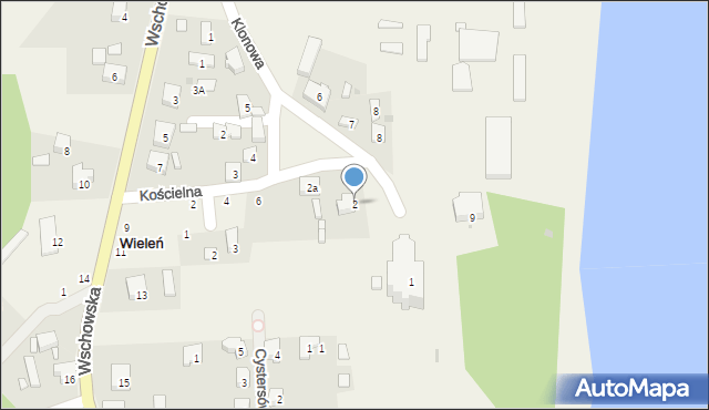 Wieleń, Plac Pielgrzymów, 2, mapa Wieleń
