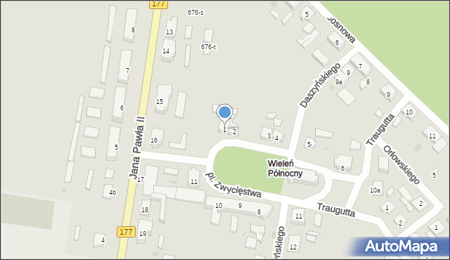 Wieleń, Plac Zwycięstwa, 1, mapa Wieleń