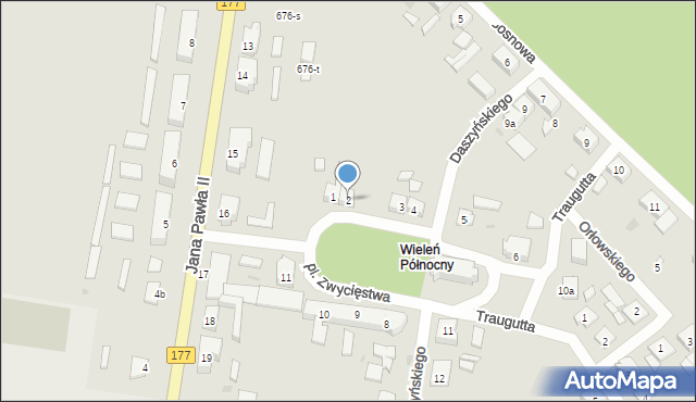 Wieleń, Plac Zwycięstwa, 2, mapa Wieleń