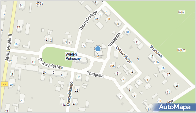Wieleń, Plac Zwycięstwa, 6, mapa Wieleń