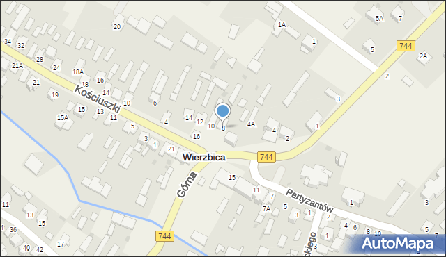 Wierzbica, Plac Jana Pawła II, 8, mapa Wierzbica