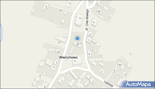 Wierzchowo, Plac Orła Białego, 10, mapa Wierzchowo