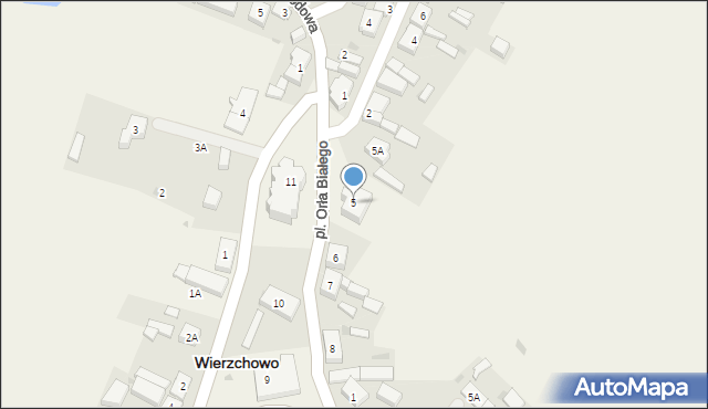 Wierzchowo, Plac Orła Białego, 5, mapa Wierzchowo