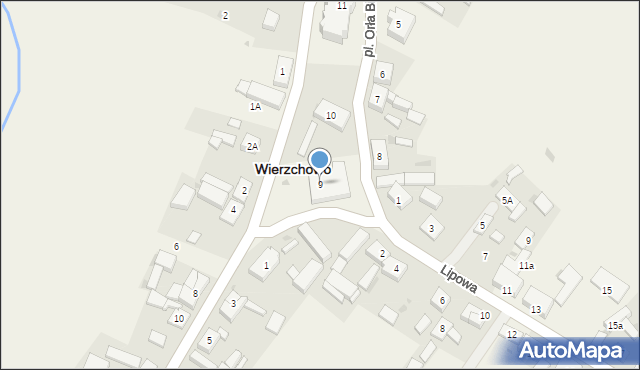Wierzchowo, Plac Orła Białego, 9, mapa Wierzchowo