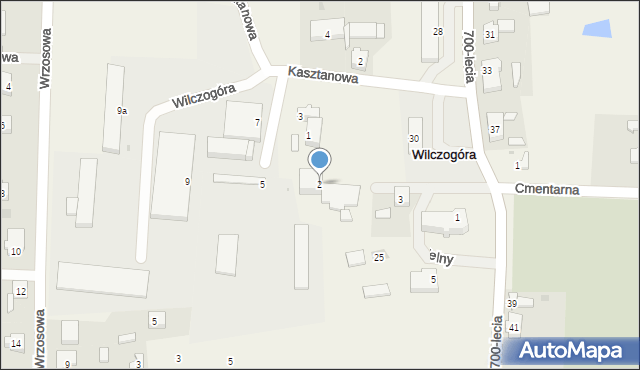 Wilczogóra, Plac Kościelny, 2, mapa Wilczogóra