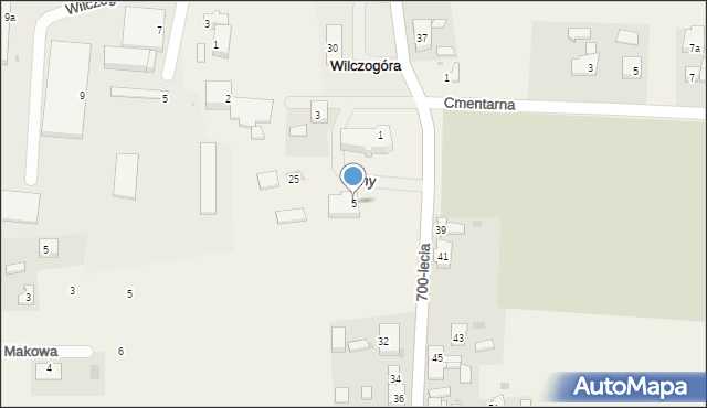 Wilczogóra, Plac Kościelny, 5, mapa Wilczogóra