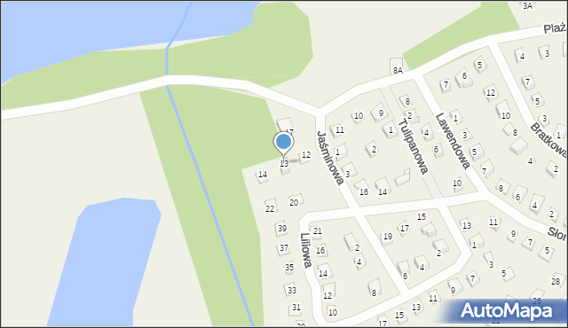 Wilkasy, Plażowa, 13, mapa Wilkasy