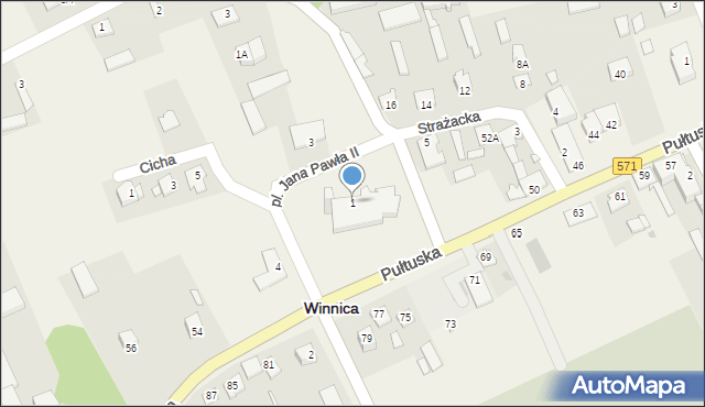 Winnica, Plac Jana Pawła II, 1, mapa Winnica