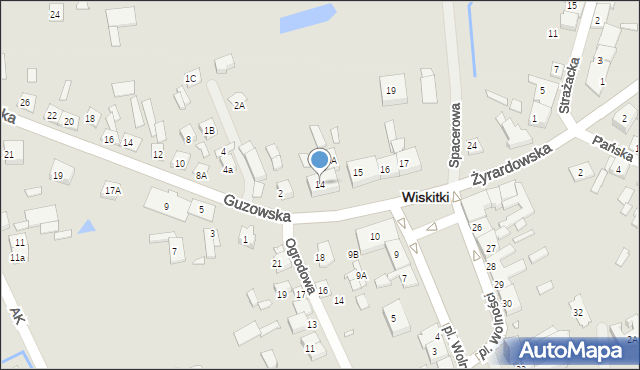 Wiskitki, Plac Wolności, 14, mapa Wiskitki