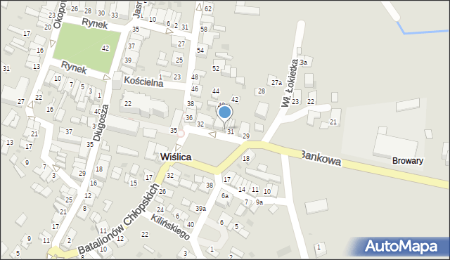 Wiślica, Plac Solny, 33, mapa Wiślica