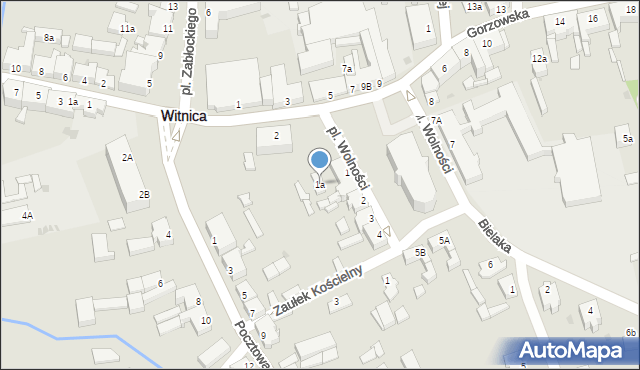 Witnica, Plac Wolności, 1a, mapa Witnica