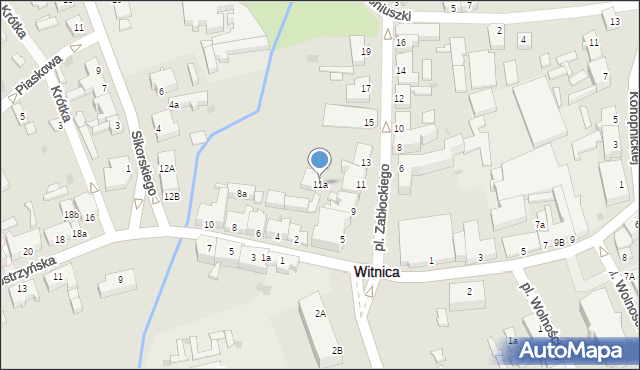 Witnica, Plac Zabłockiego Andrzeja, 11a, mapa Witnica