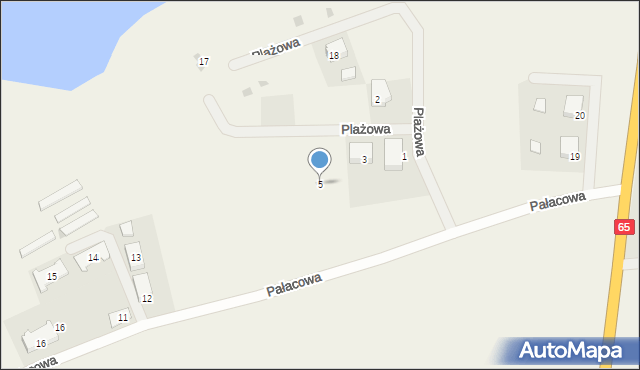 Wityny, Plażowa, 5, mapa Wityny