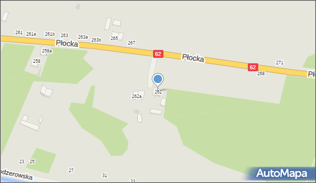 Włocławek, Płocka, 262, mapa Włocławka